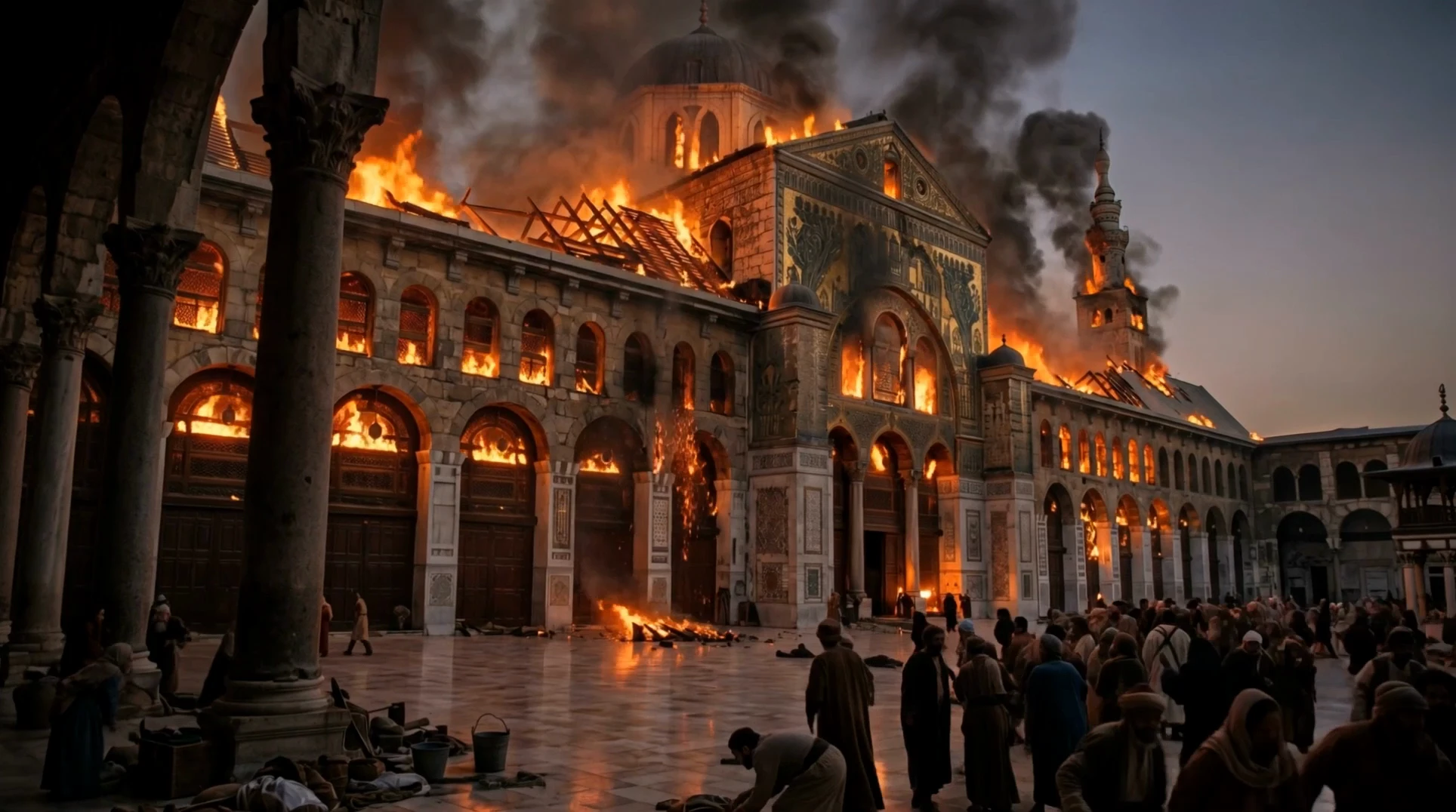 Mosque Ablaze: Cinematic Night Destruction