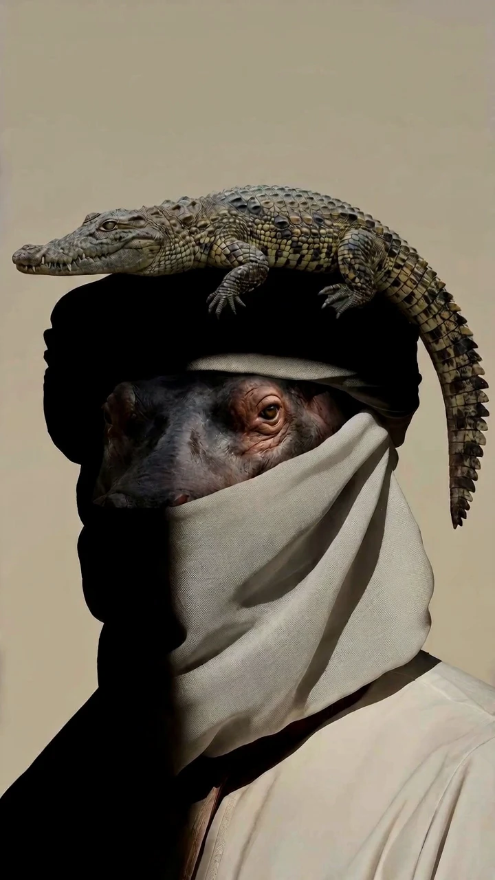 Surreal Gulf Hippo Portrait