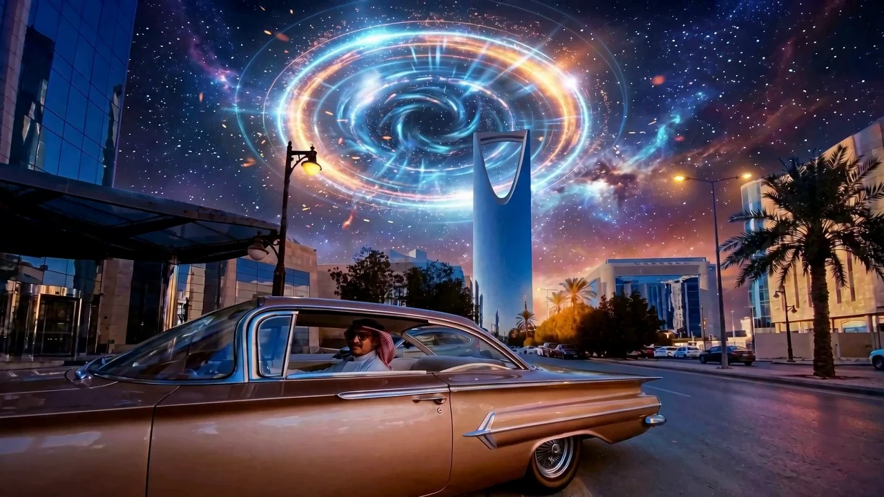 Retro-Futuristic Riyadh Time Portal